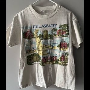 DELAWARE Vintage Vacation T-Shirt Size M Medium Anvil T